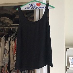 Vince black silk tank top